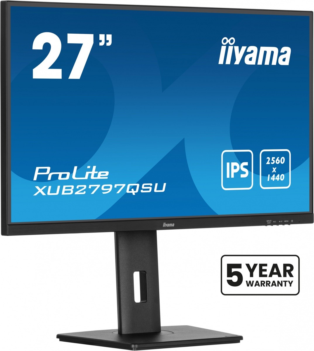 Monitor bezramkowy IIYAMA 27″ XUB2797QSU-B2 IPS 1s DisplayPort HDMI 100Hz QHD 2K