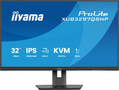 Monitor IIYAMA 32″ XUB3297QSNP-B1 IPS,QHD,USB-C DOCK (95W), USB HUB 4x, KVM, RJ45