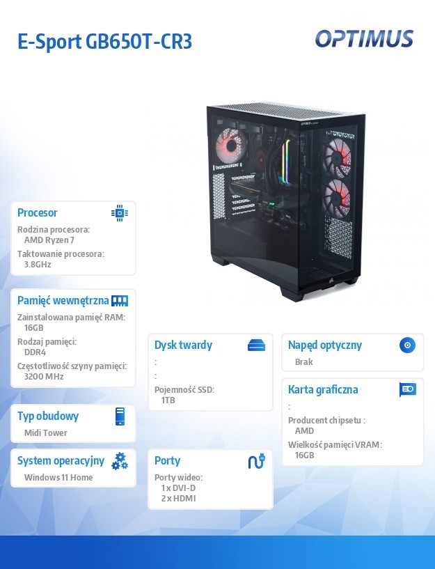 Komputer GAMINGOWY Ryzen 7 5800X/16GB/1TB/RX 9060 XT 16GB/Windows 11 Home - obrazek 9