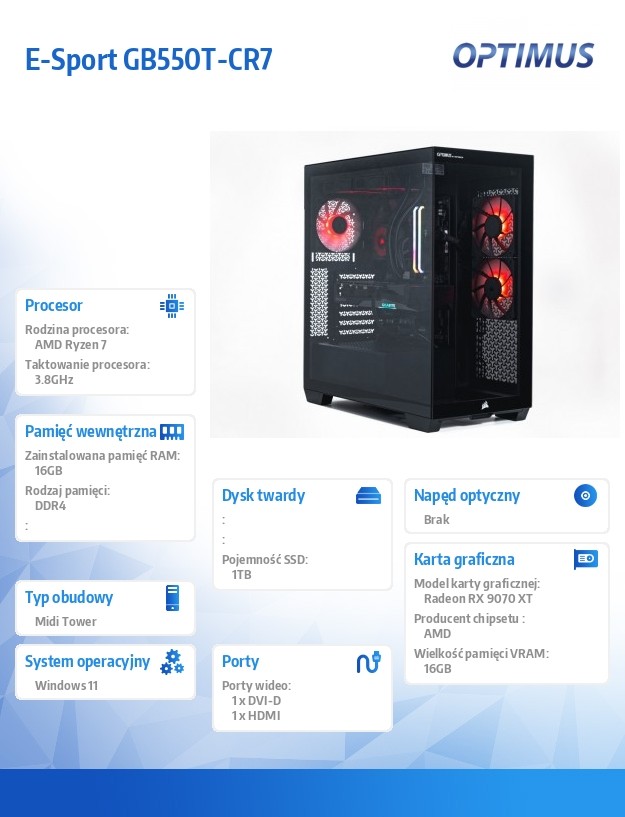 Komputer GAMINGOWY Ryzen 7 5800X/16GB/1TB/RX 9070XT OC 16GB/Windows 11 HOME - obrazek 9